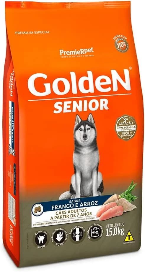 Golden Fórmula Sênior frango e arroz 15 kg