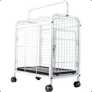 Gaiola portátil Jel Plast para transporte de pets, branca e preta