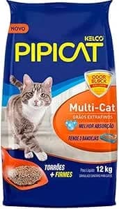 Areia higiênica Pipicat Multicat para gatos, pacote de 12kg