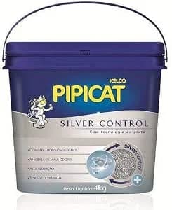 Areia higiênica Pipicat Silver Control para gatos, balde de 4kg