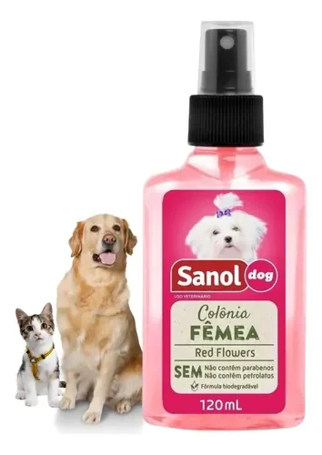Colônia Sanol La Pet Vie Red Flowers para pets, frasco de 120ml