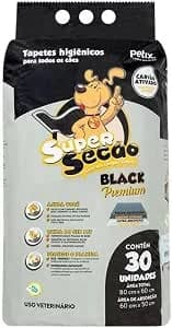 Super Secão Black Premium tapete higiênico, trinta unidades
