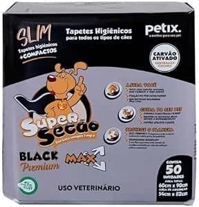 Super Secão Black Premium Slim tapete higiênico, cinquenta unidades
