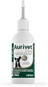 Vetnil Aurivet Clean solução de limpeza otológica 120 ml
