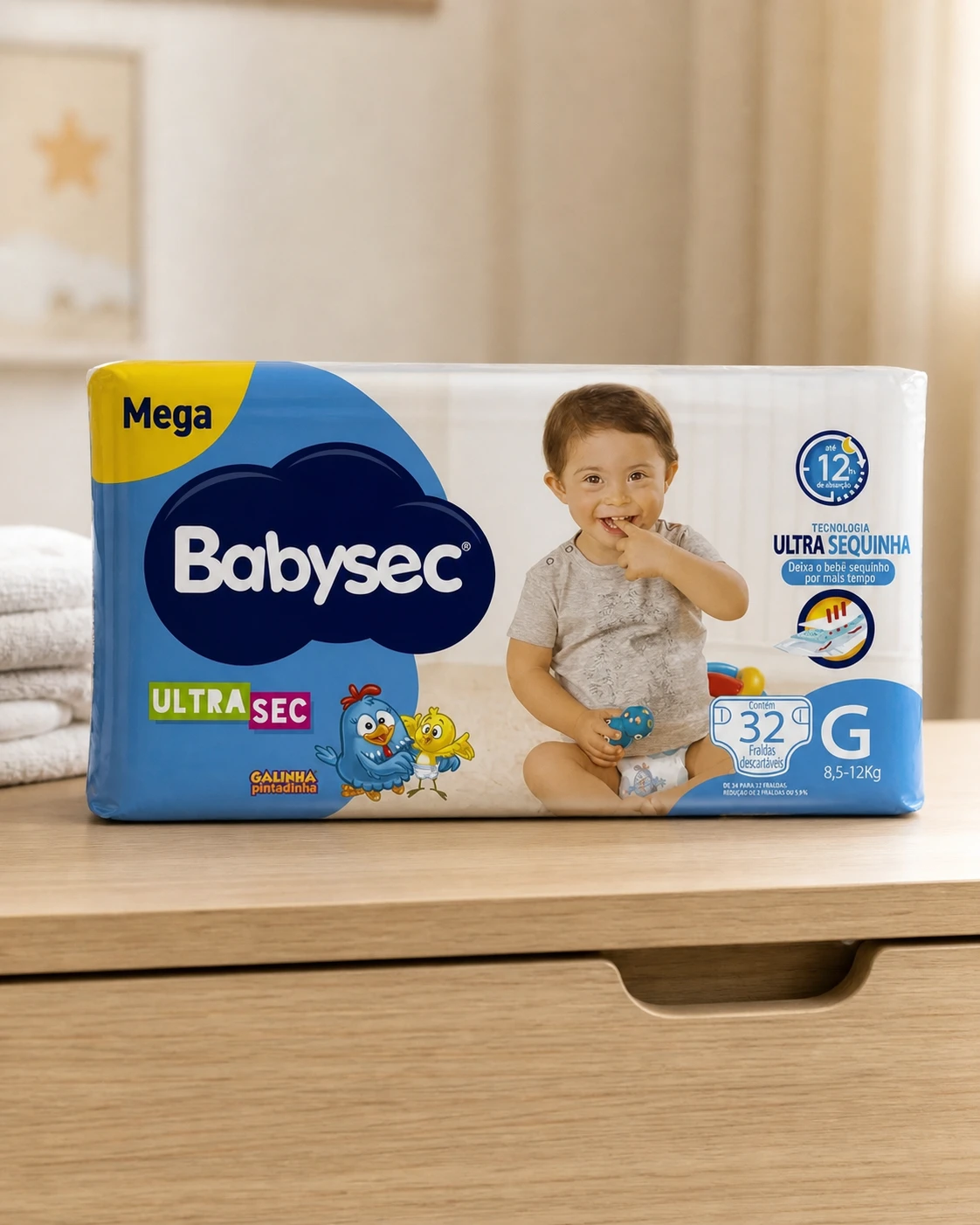 Babysec Fralda Descartável Galinha Pintadinha Ultrasec G 32 unidades