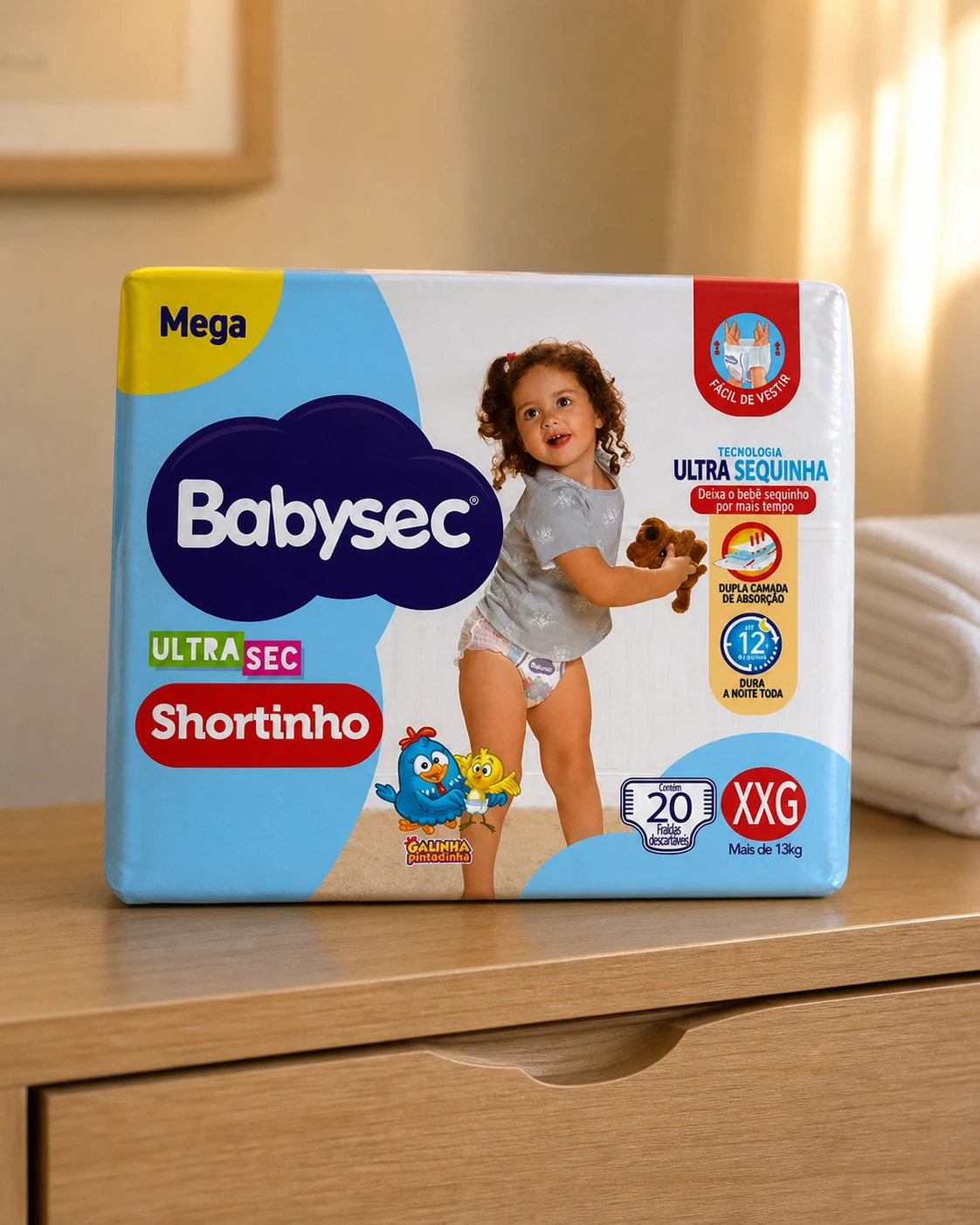 Babysec Fralda-Calça Shortinho Mega XXG 20 unidades