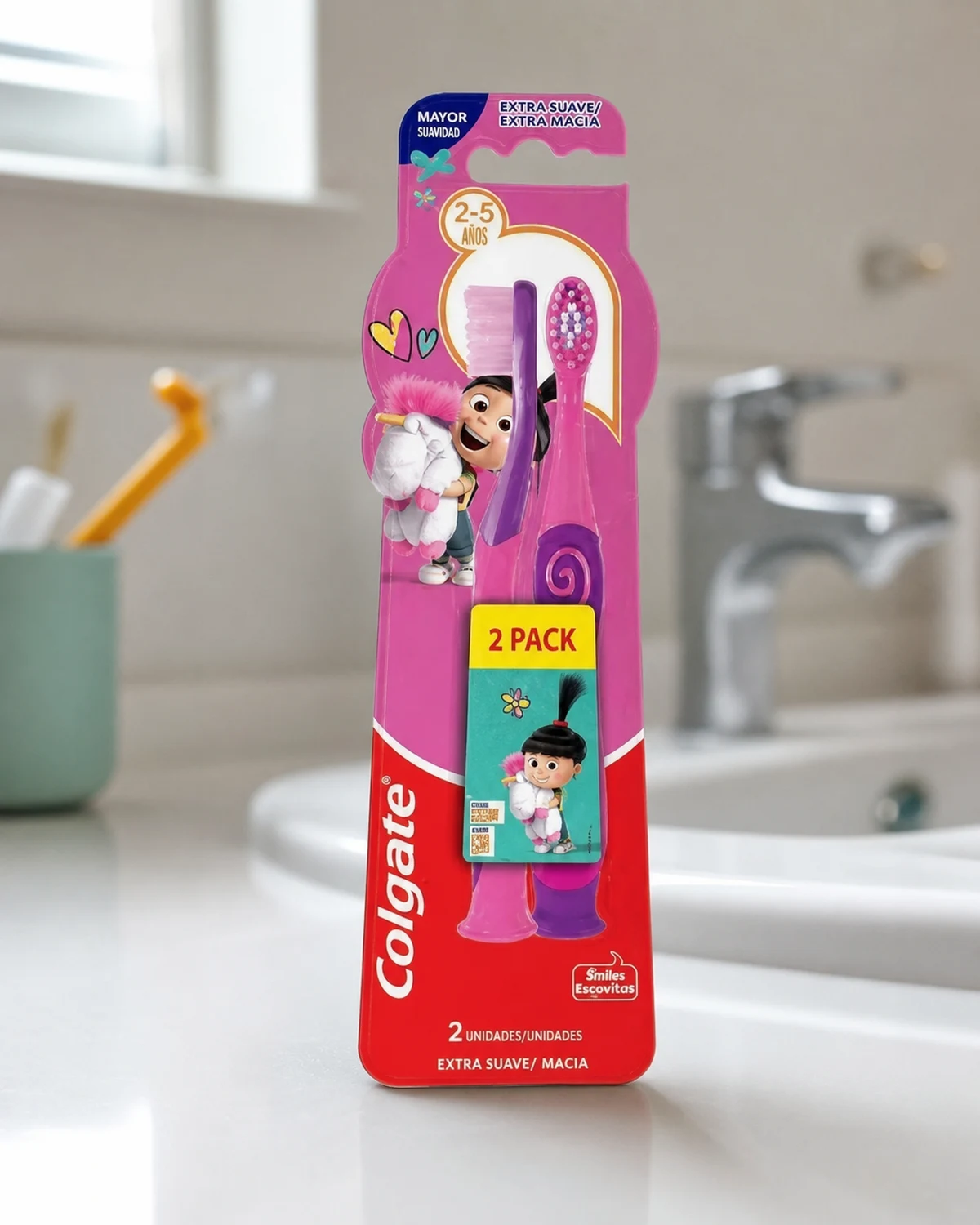 Colgate Smiles escova dental infantil Agnes e Fluffy com 2 unidades