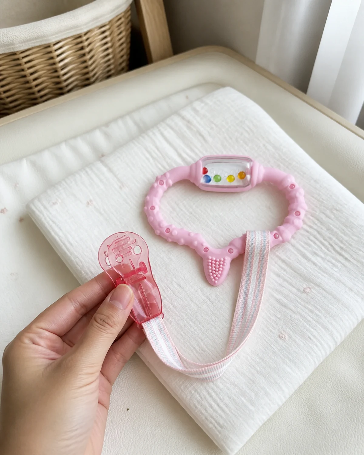 Curaprox Baby Teether mordedor infantil rosa