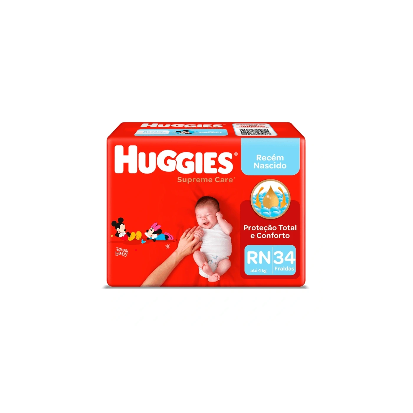 Huggies Fralda Huggies Supreme Care RN 34 unidades
