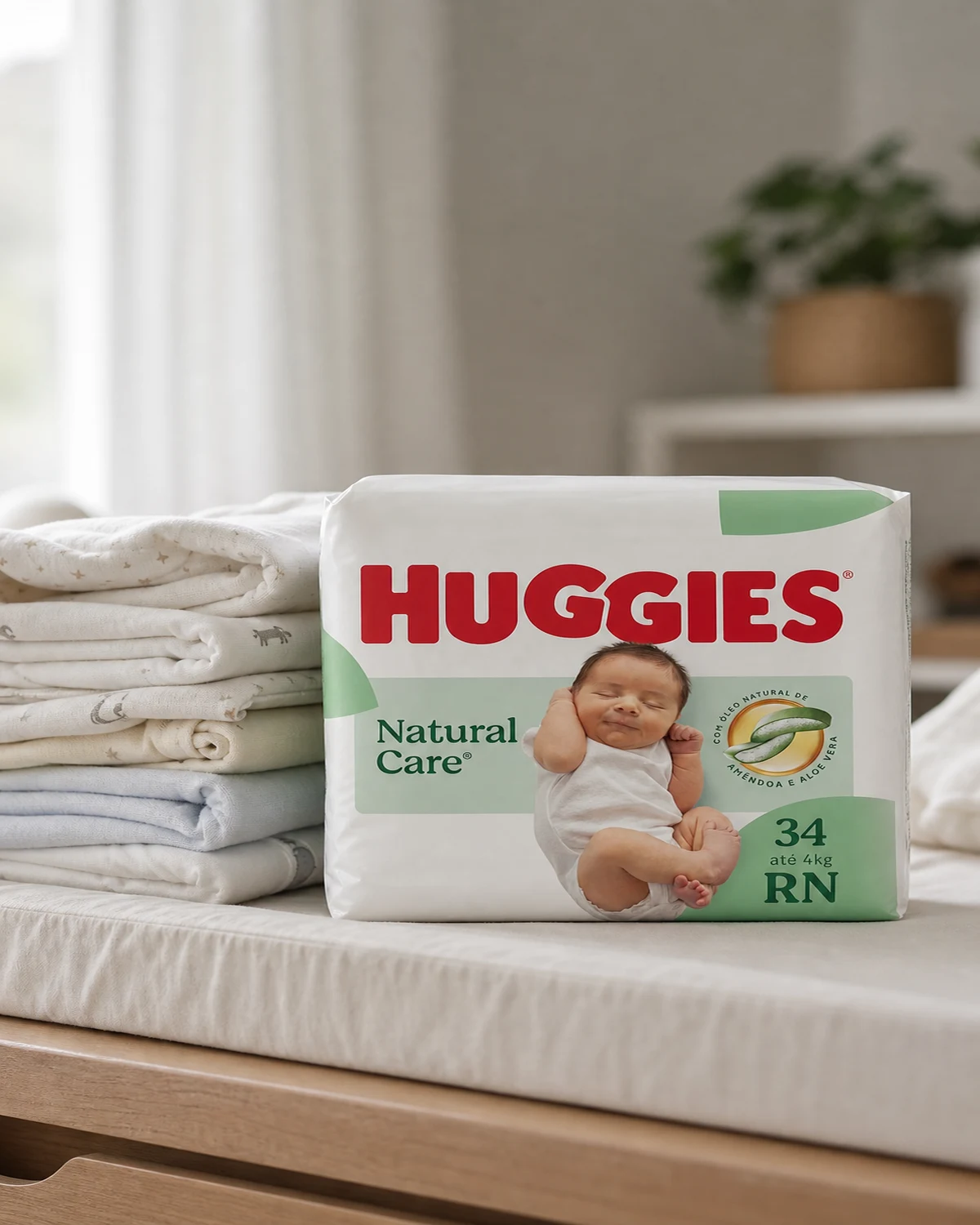 Fralda Huggies Natural Care RN 34 unidades