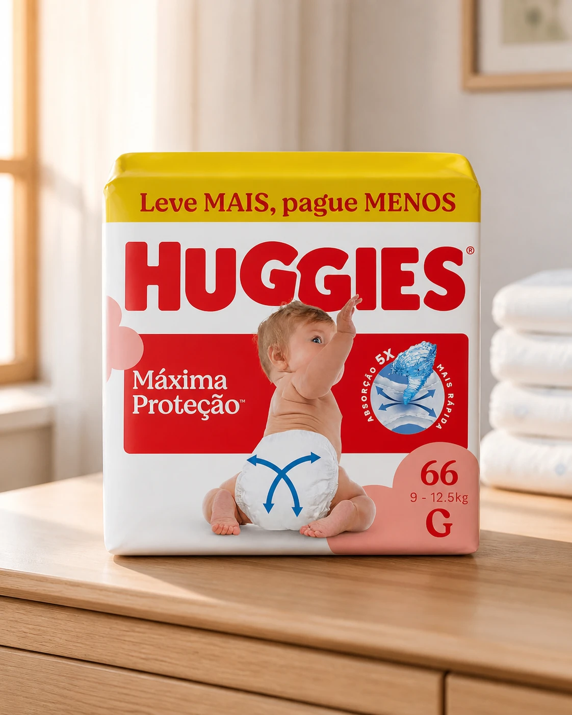 Fralda Huggies Supreme Care G 66 unidades