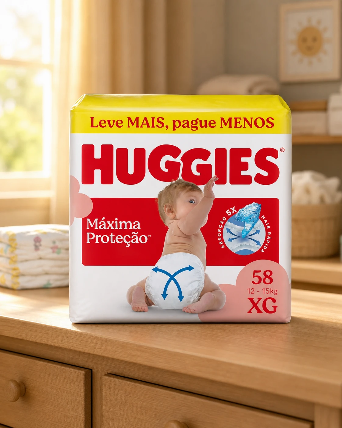Fralda Huggies Supreme Care XG 58 unidades