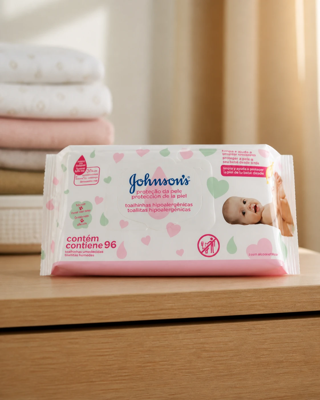 Johnson's Baby Lenços Umedecidos Proteção da Pele 96 unidades