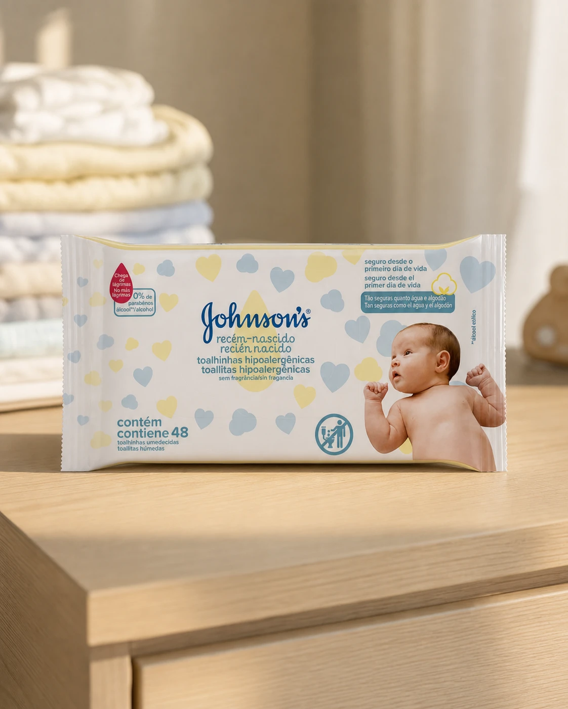 Johnson's Baby Lenços Umedecidos Recém-Nascido 48 unidades