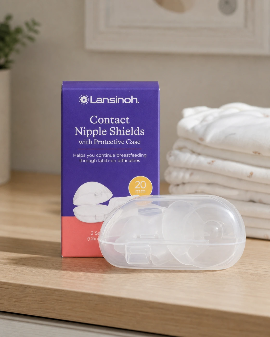Lansinoh protetor de mamilo de contato 20 mm com estojo
