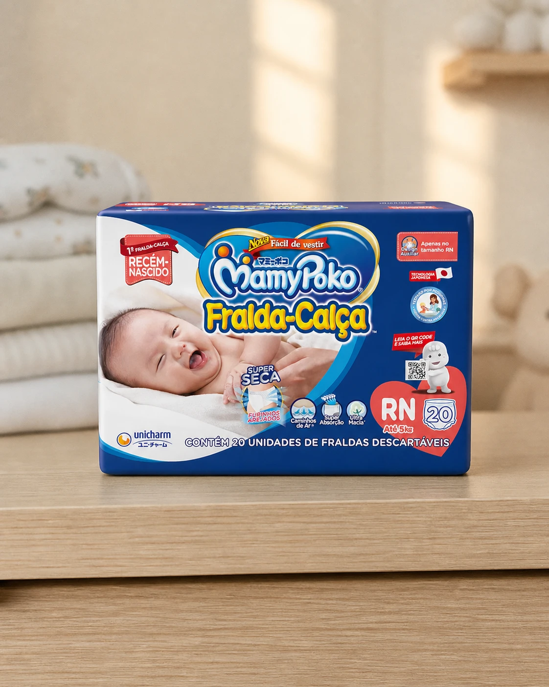 MamyPoko Fralda-Calça Super Seca Regular RN 20 unidades
