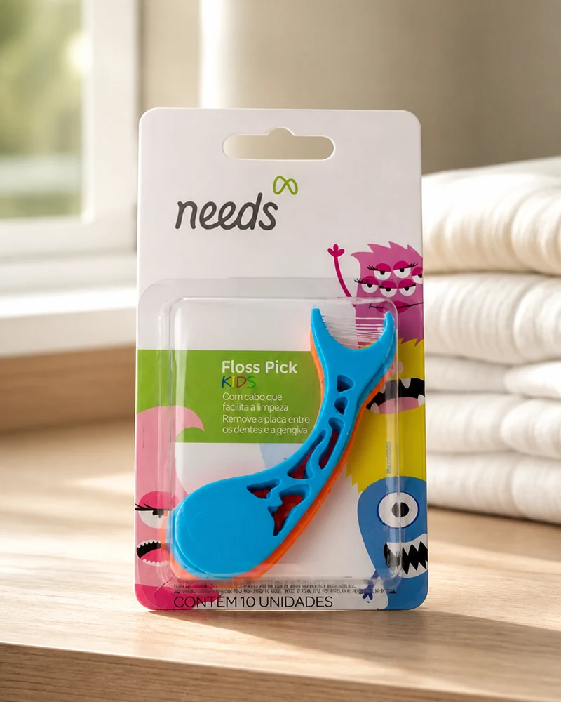 Needs Floss Pick fio dental infantil com 10 unidades