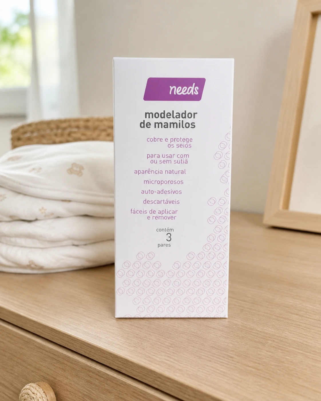 Needs modelador de mamilos, embalagem com 3 pares