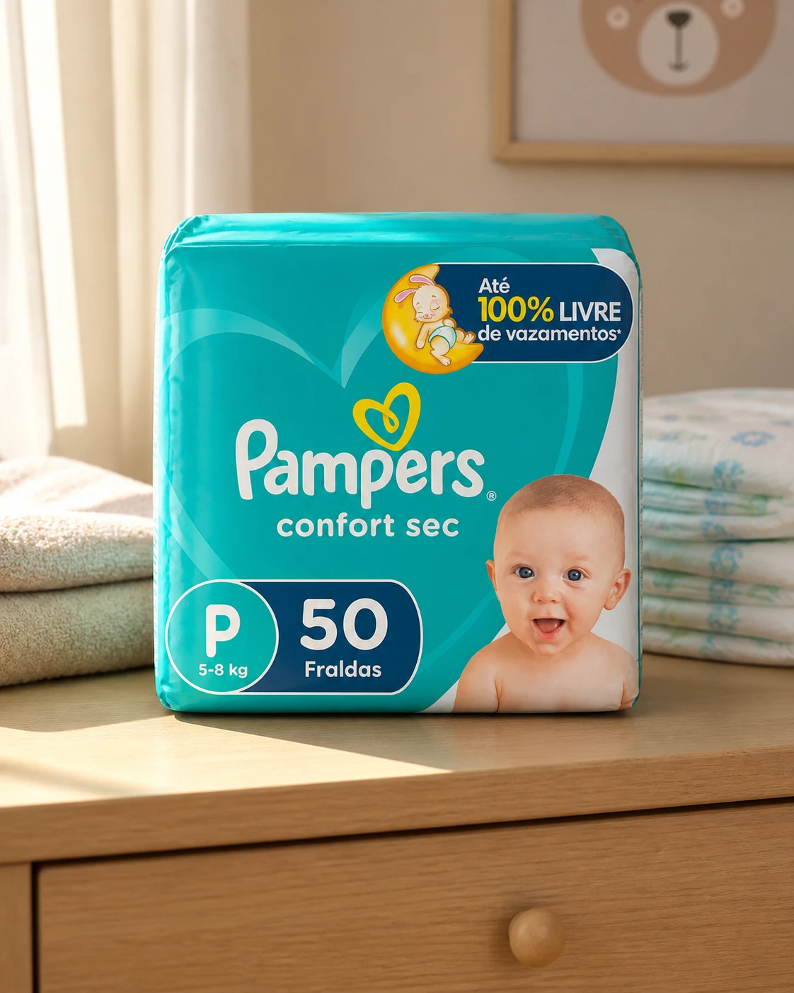 Pampers Fralda Confort Sec Tamanho P 50 unidades