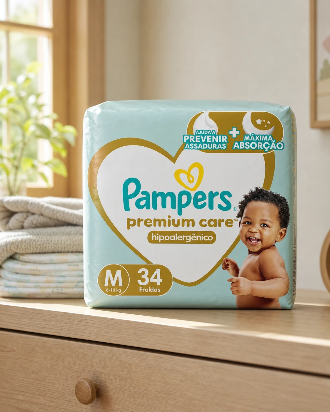 Pampers Fralda Premium Care Tamanho M 34 unidades
