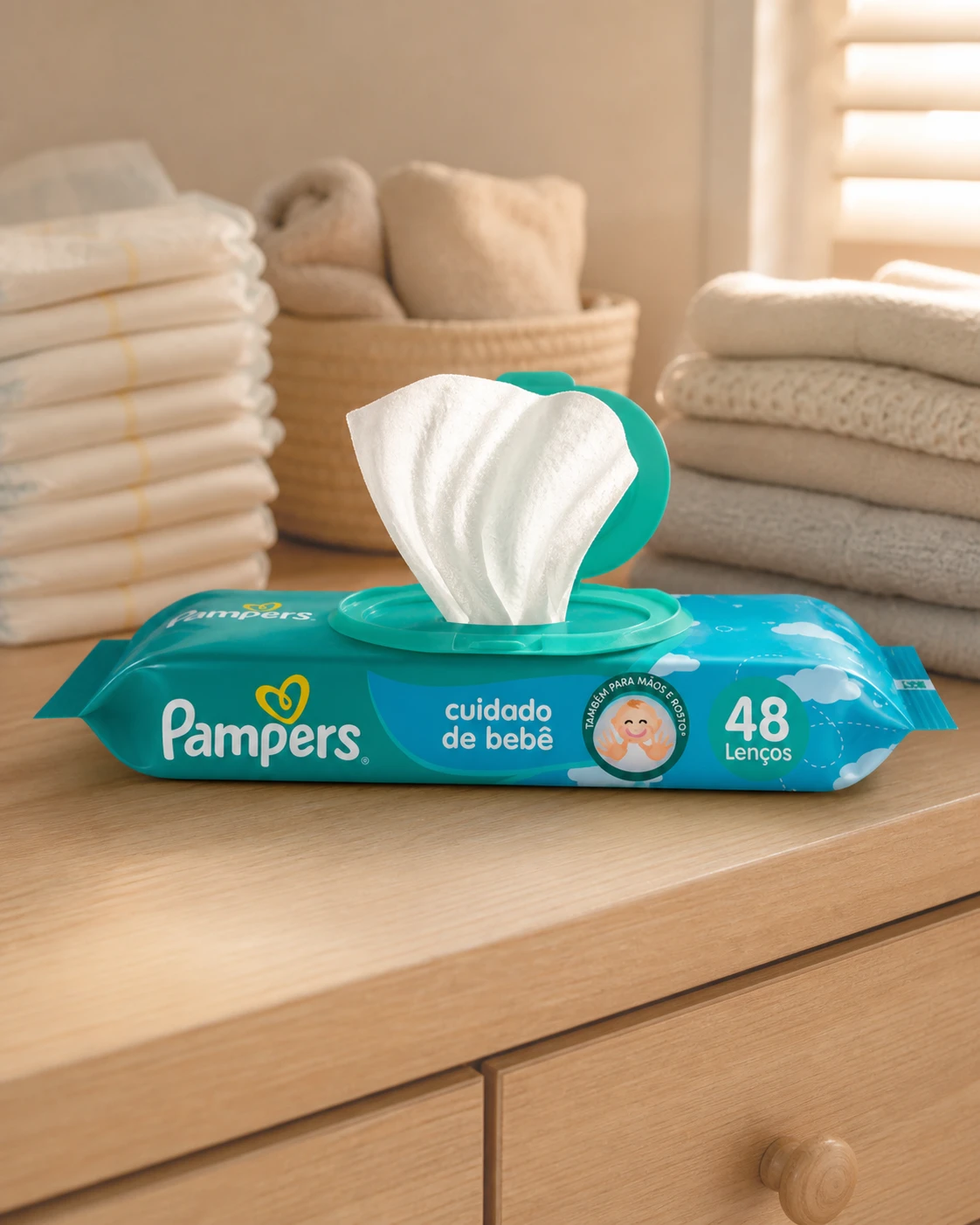 Pampers Lenços Umedecidos Cheirinho de Bebê 48 unidades