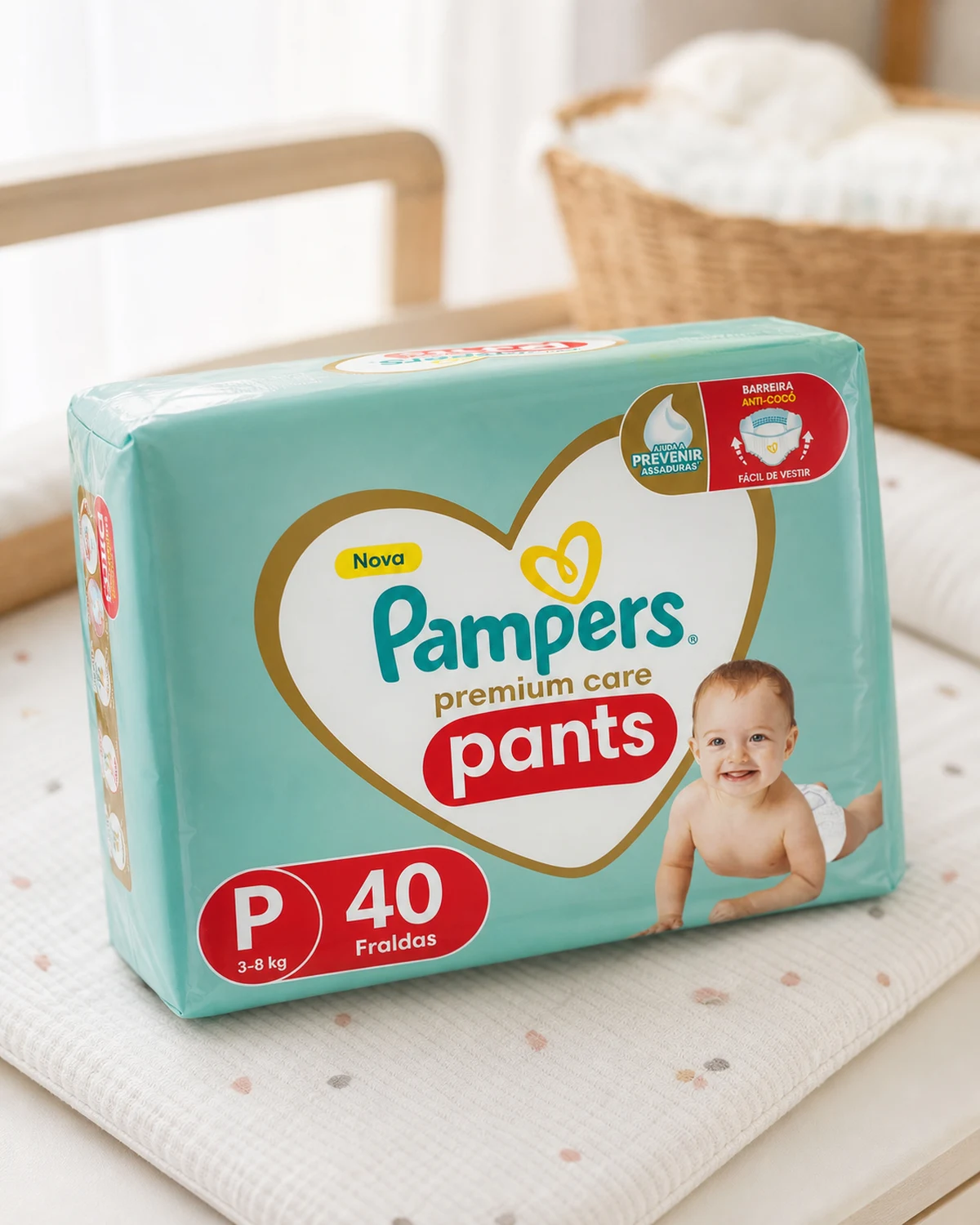 Fralda Pampers Pants Premium Care P 40 unidades