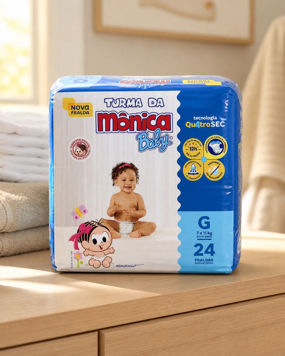 Turma da Mônica Baby Fralda Turma da Mônica Baby Jumbo G 24 unidades