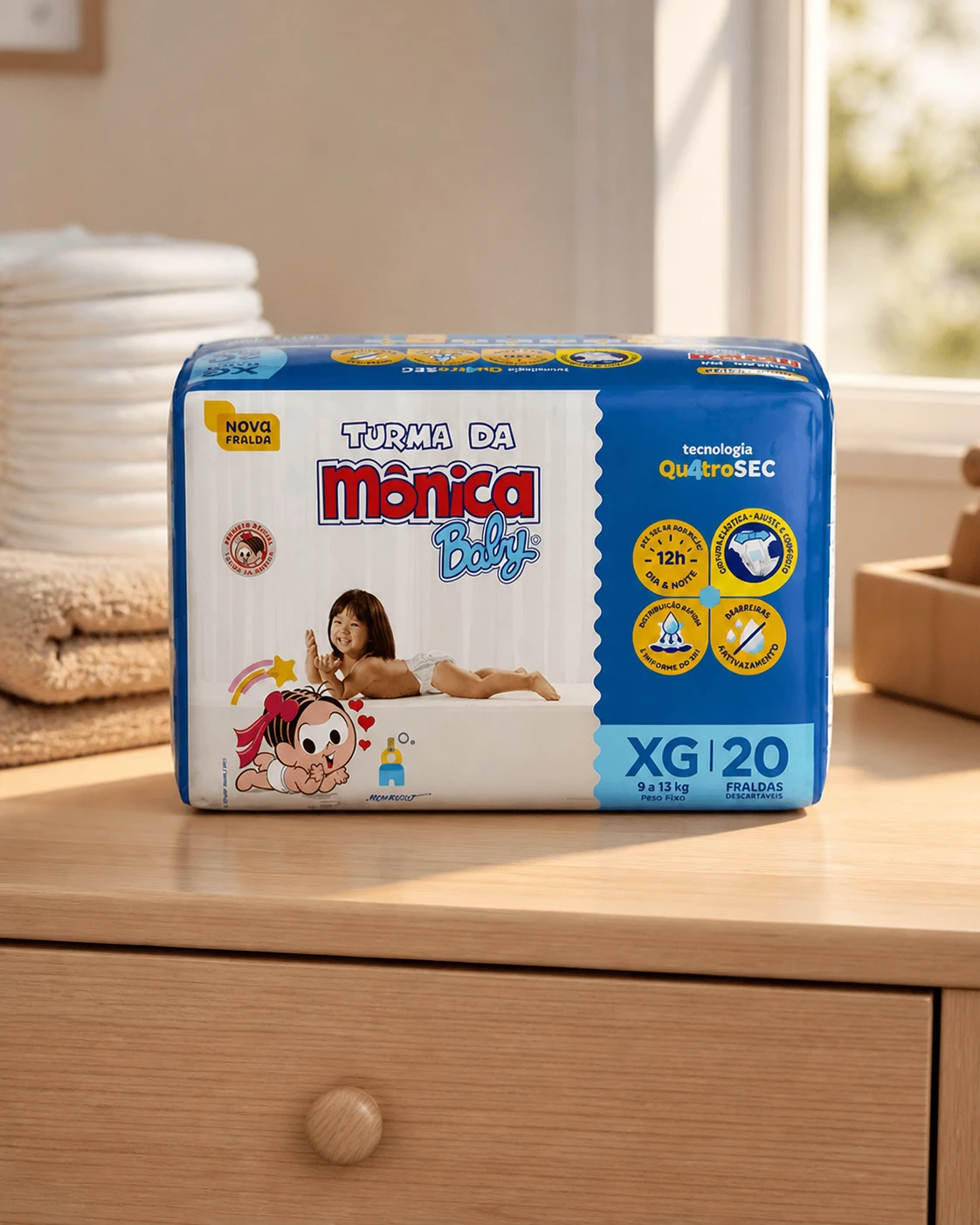 Turma da Mônica Baby Fralda Turma da Mônica Baby Jumbo XG 20 unidades