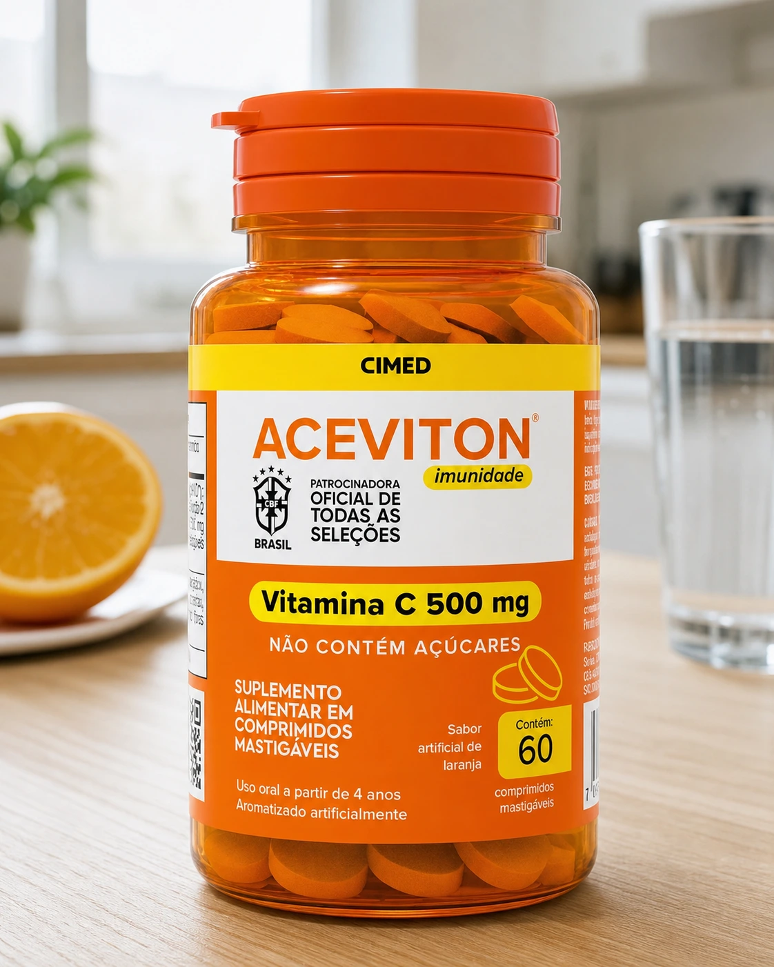 Aceviton vitamina C imunidade 60 comprimidos mastigáveis