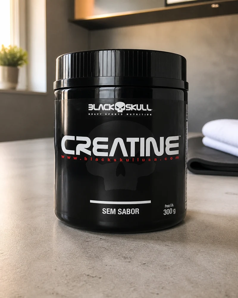 Black Skull Creatine monohidratada sem sabor, pote de 300 g