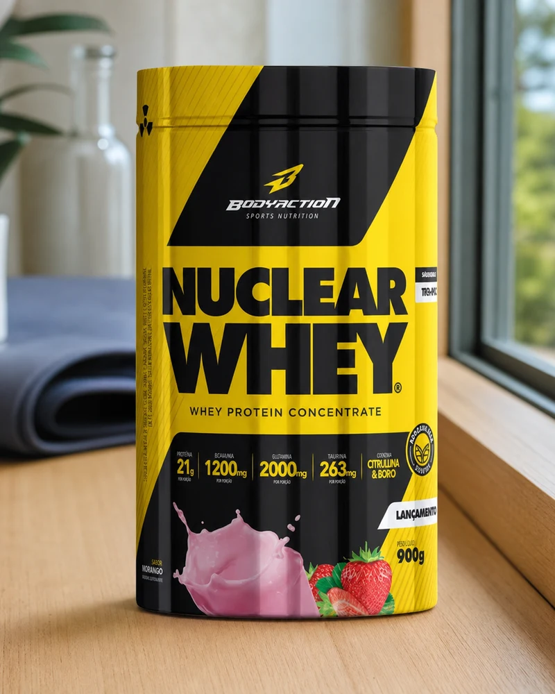 BodyAction Nuclear Whey, embalagem de 900 g