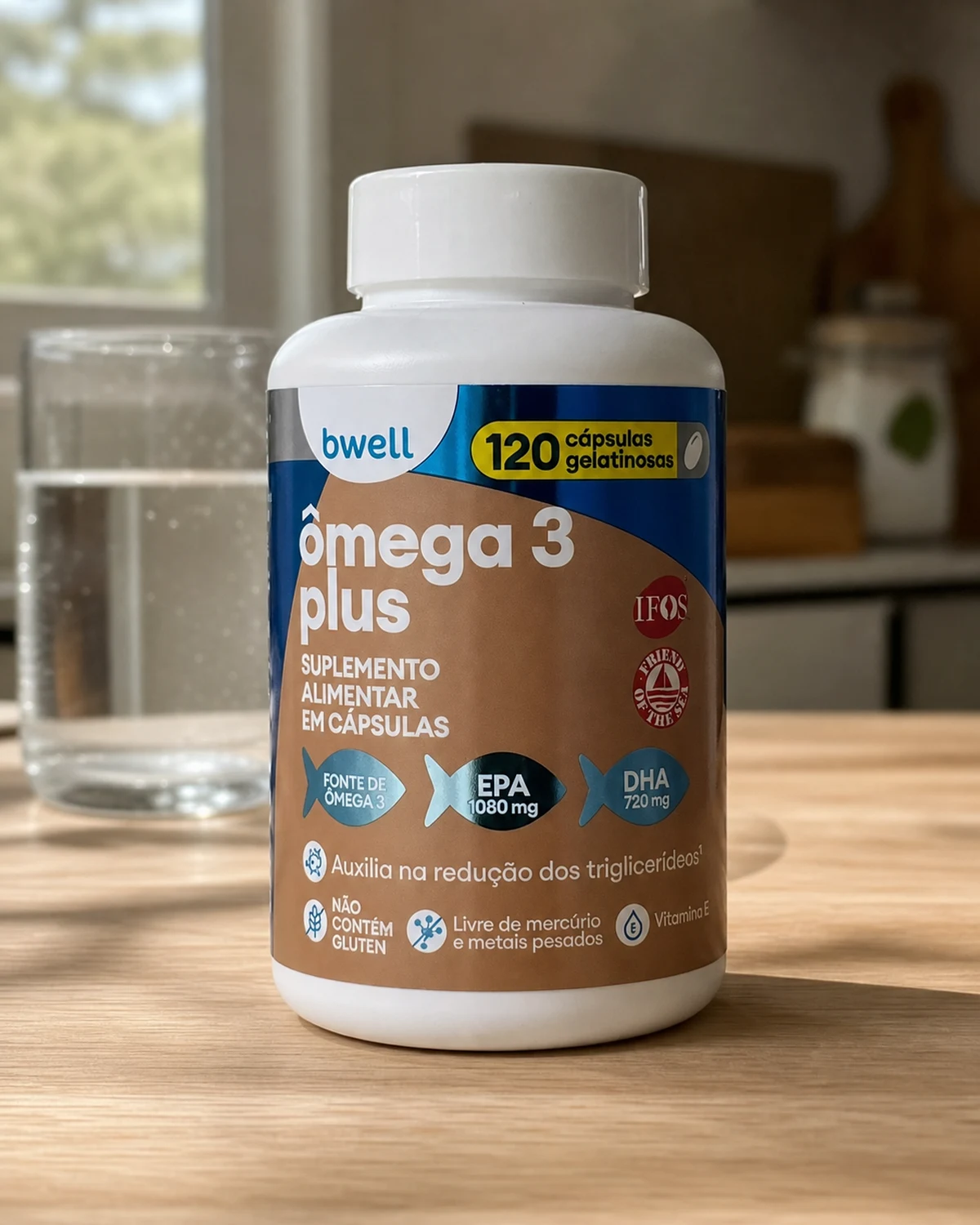 Bwell Ômega 3 Plus, 120 cápsulas