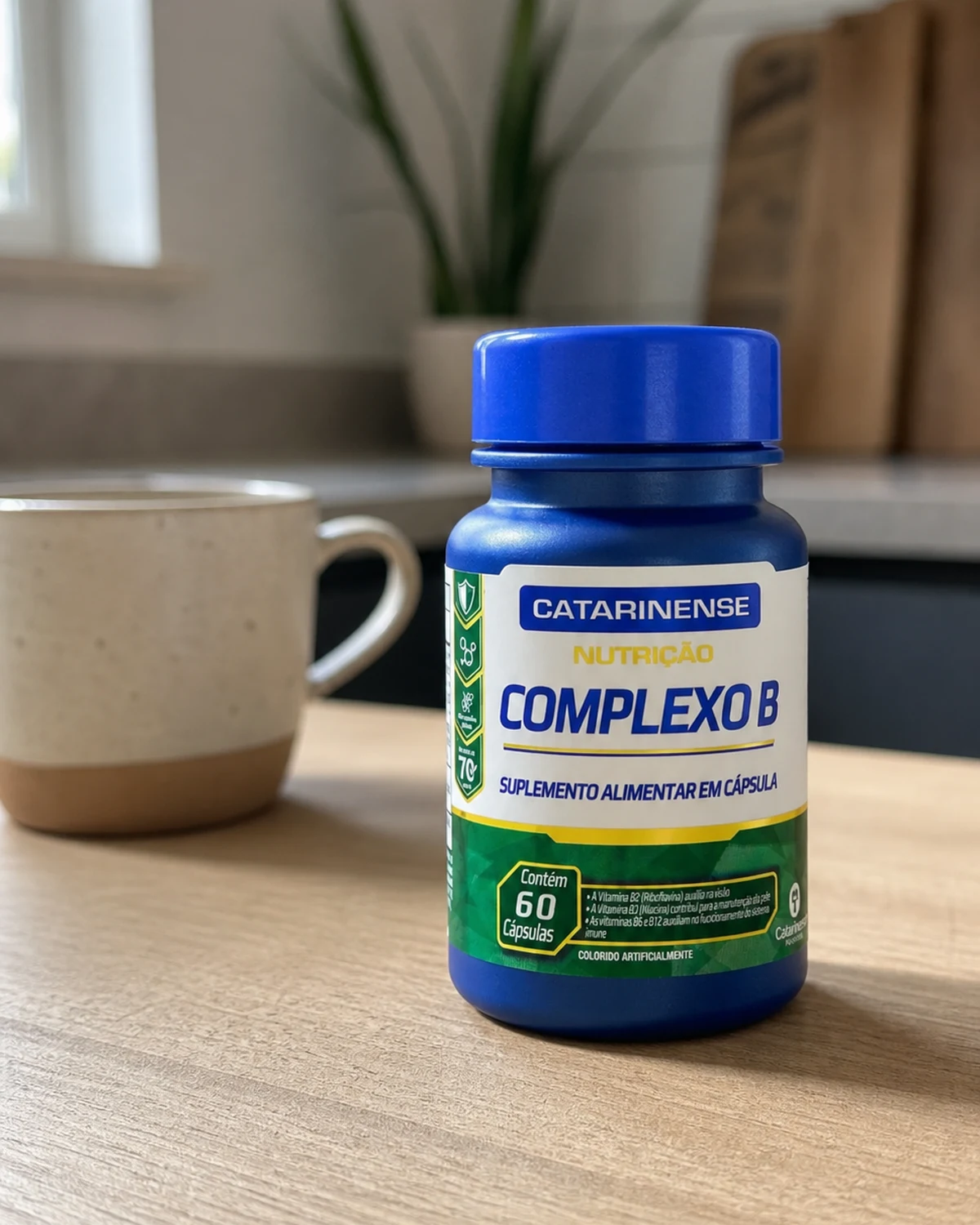Catarinense Nutrição Complexo B, frasco com 60 cápsulas