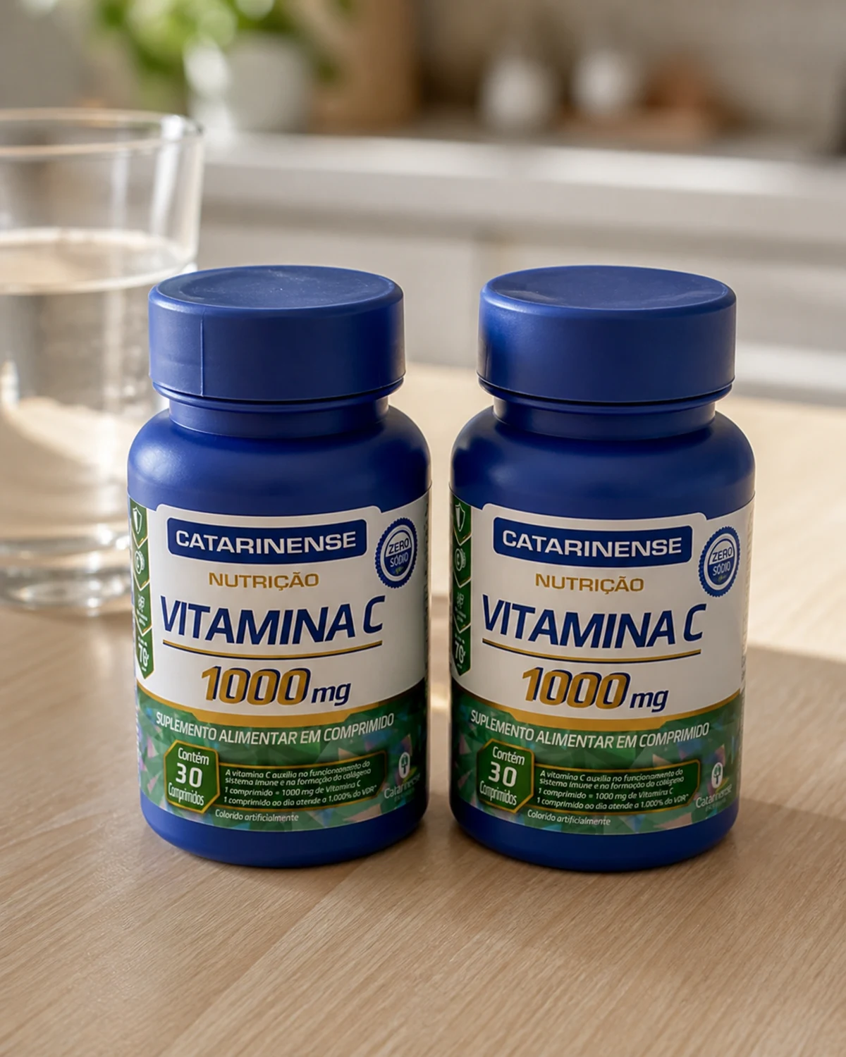 Catarinense Vitamina C 1000 mg, kit com 2 frascos de 30 comprimidos