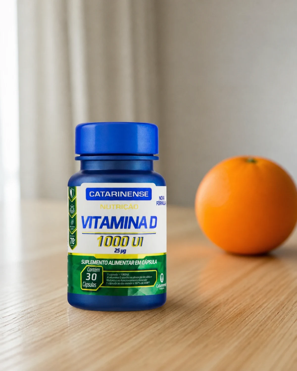 Catarinense Nutrição Vitamina D 1000 UI, frasco com 30 cápsulas