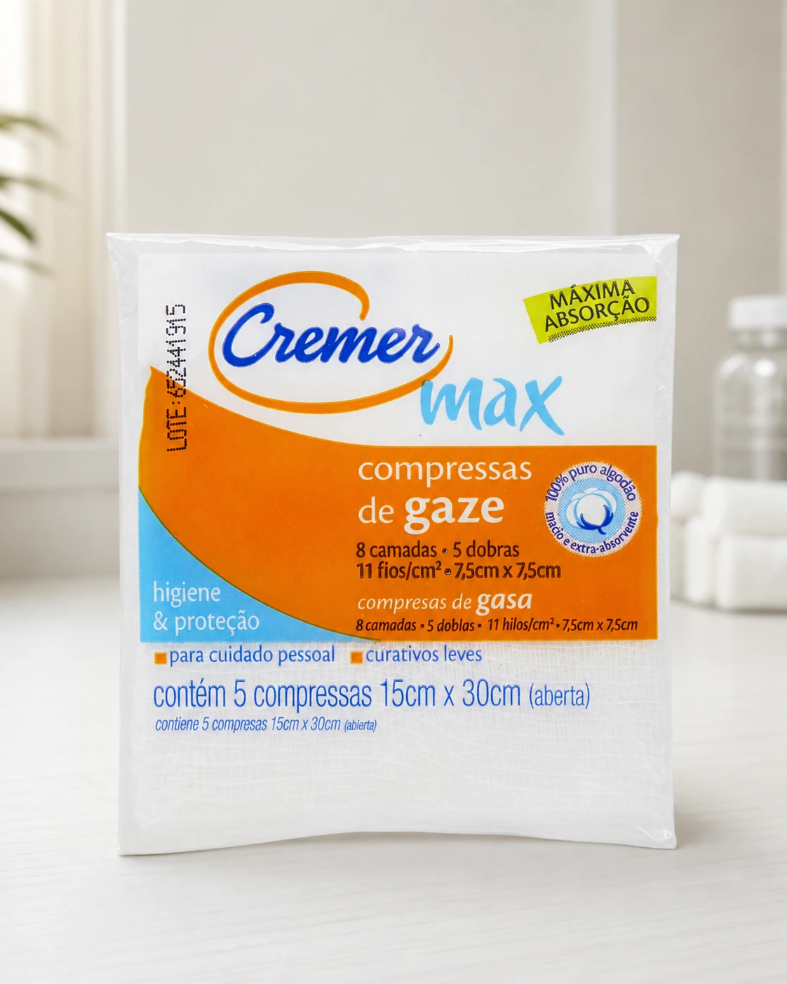 Compressa de gaze estéril Cremer Max com 5 unidades