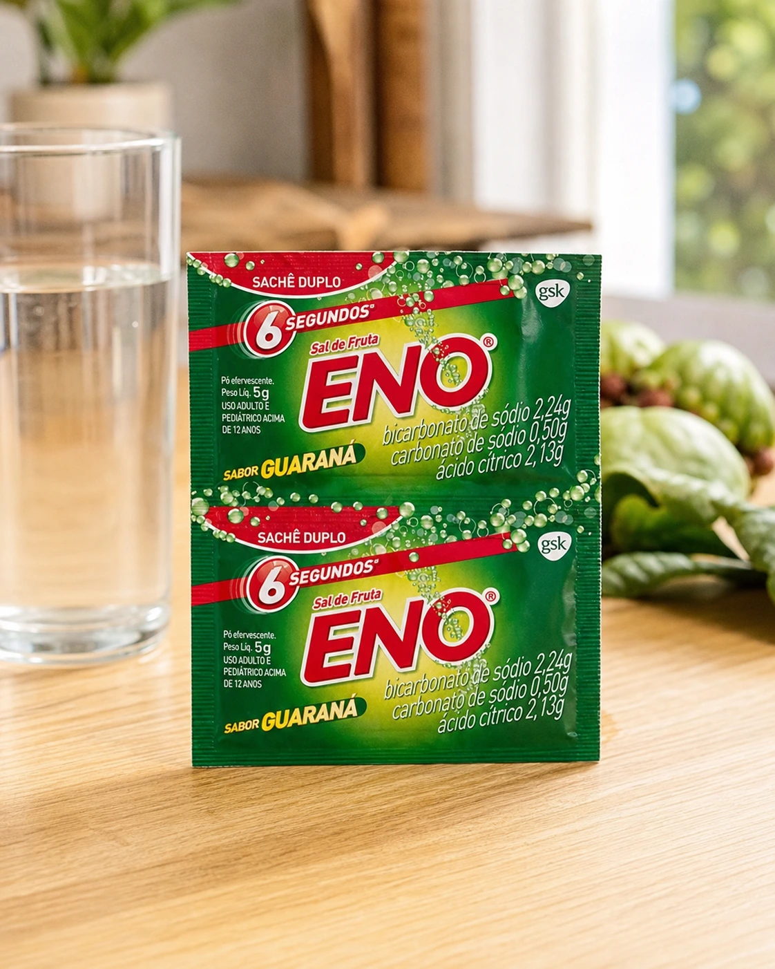 Sal de Frutas Eno Guaraná, caixa com 60 envelopes de 5g