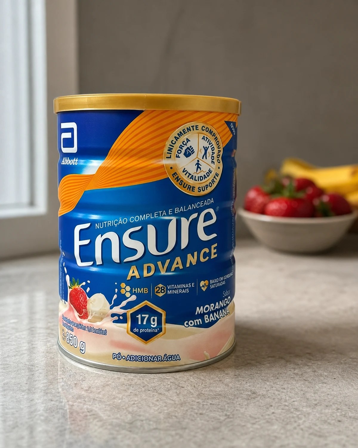 Ensure Advance suplemento em pó morango com banana 850 g