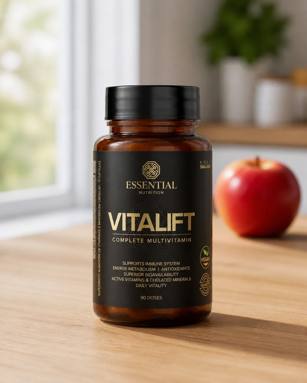 VitaLift Essential Nutrition, frasco com 90 cápsulas