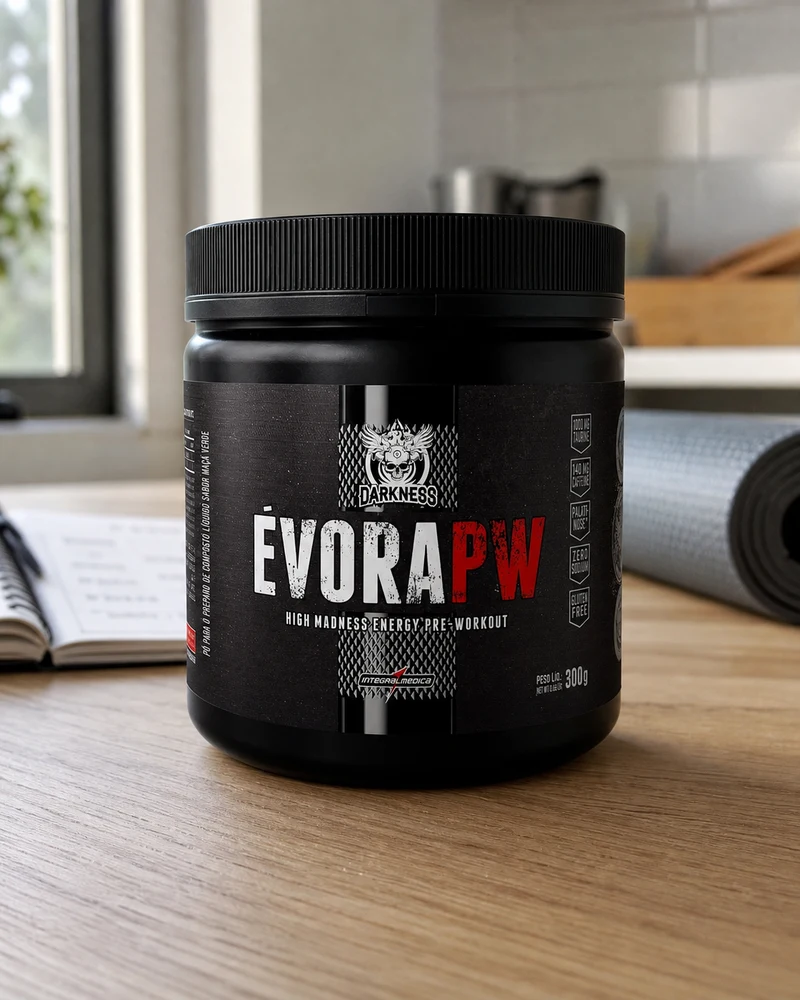 Darkness Évora PW pré-treino sabor maçã verde, pote de 300 g