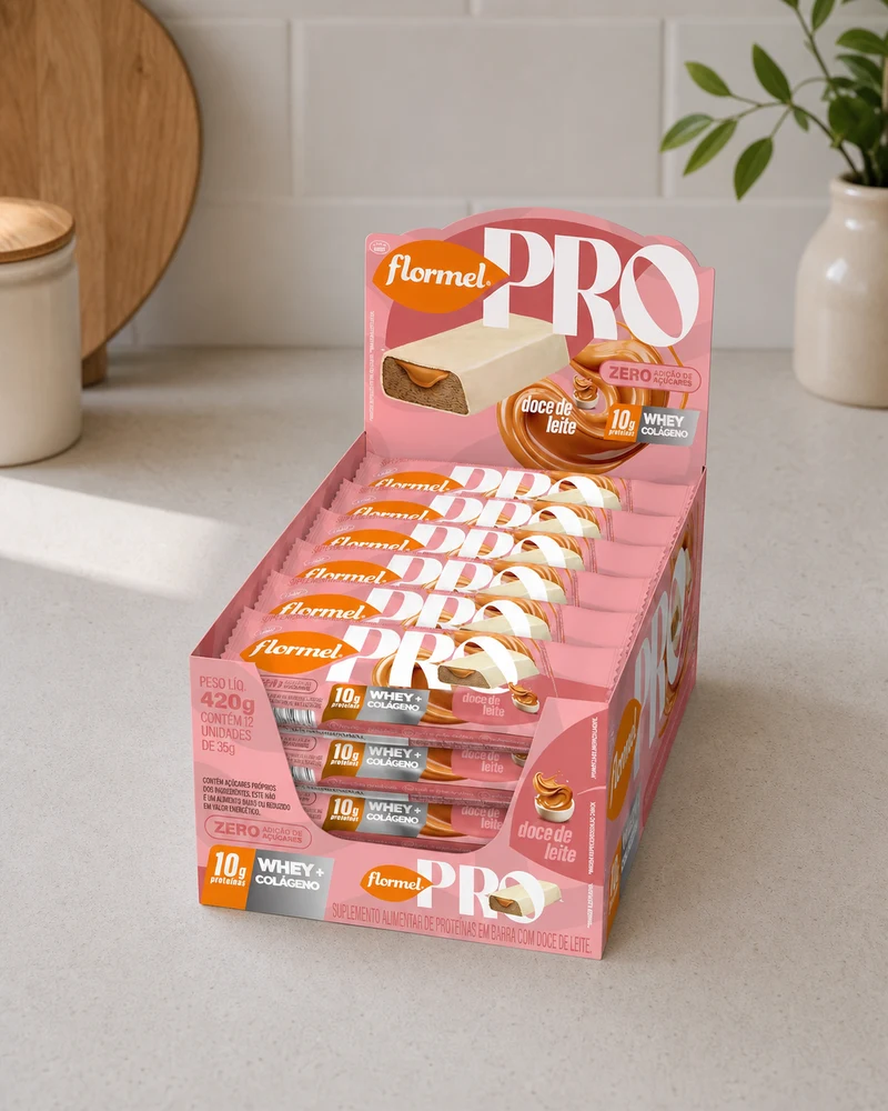 Flormel Flormel Barra de Proteína Doce de Leite (10g proteína) Caixa 12 Unidades