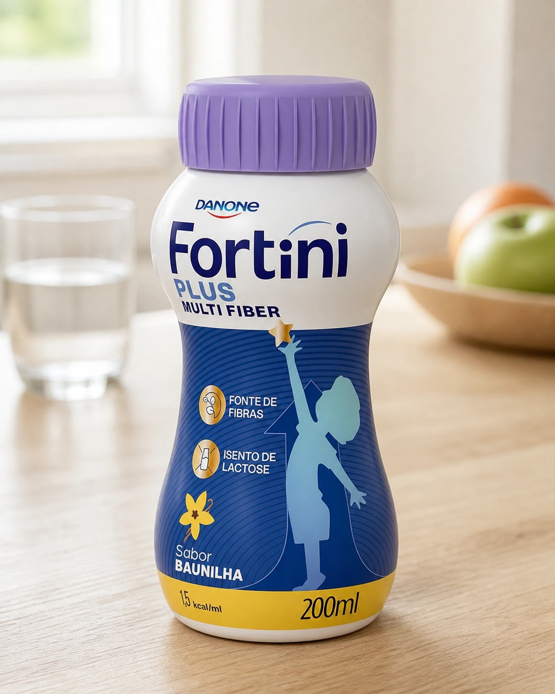 Fortini Plus Multi Fiber sabor baunilha, bebida pronta de 200 ml