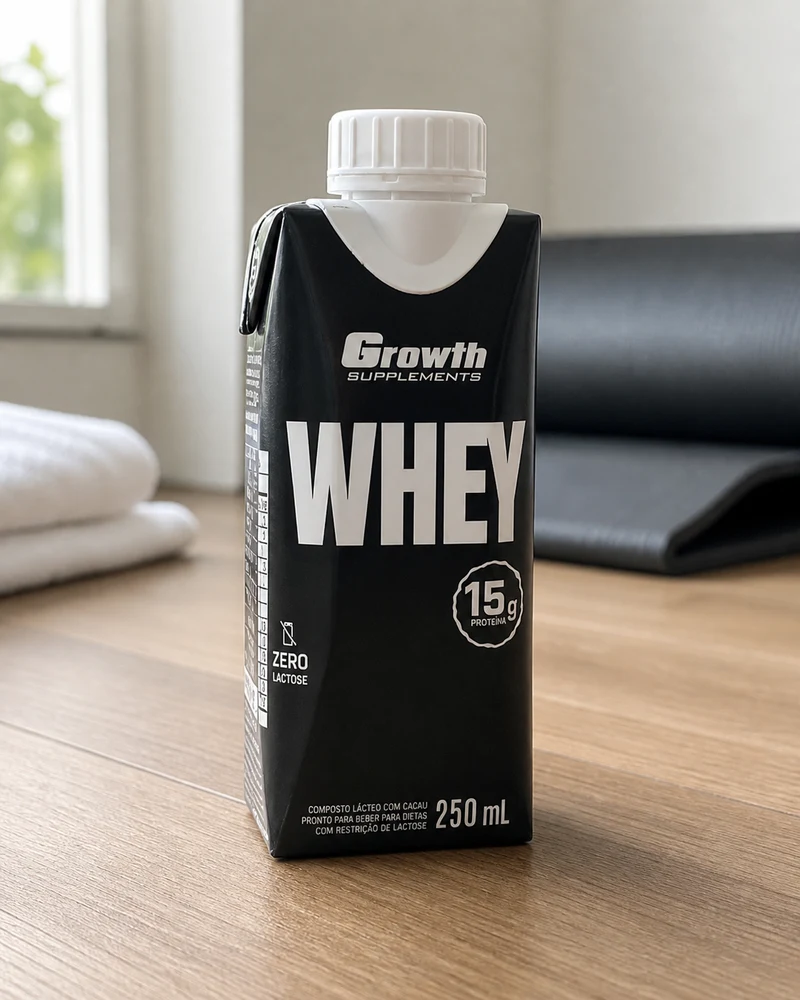Growth Supplements Bebida Lactea Whey, embalagens de 250 ml