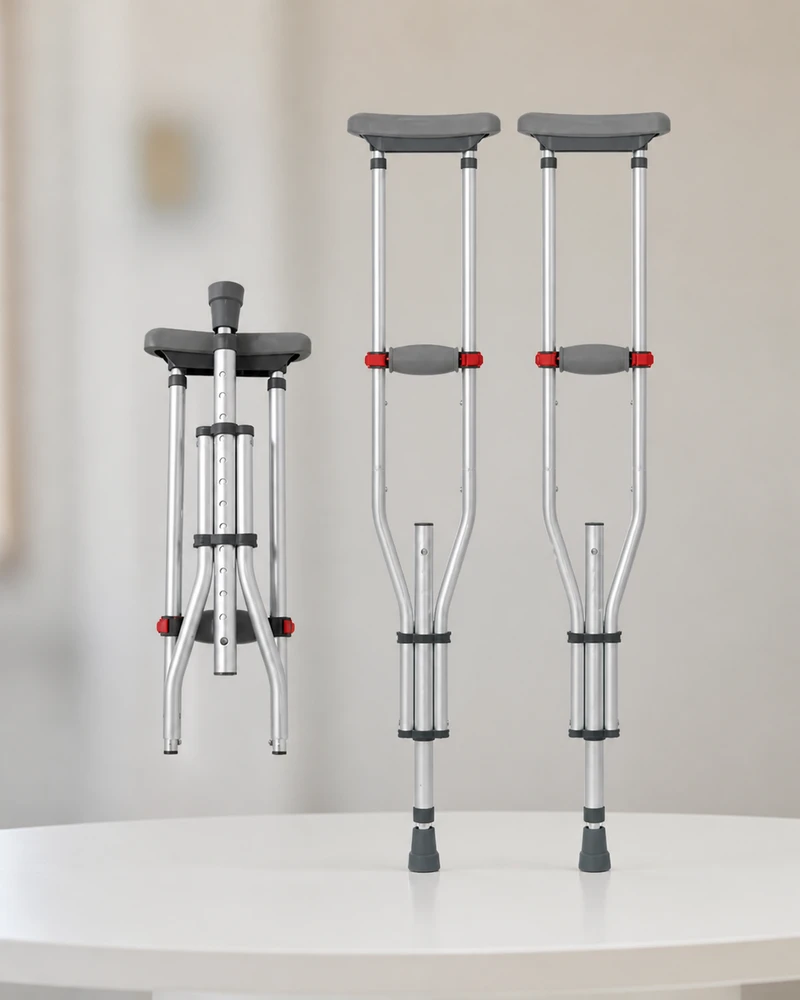 Par de muletas axilares dobráveis Hidrolight reguláveis