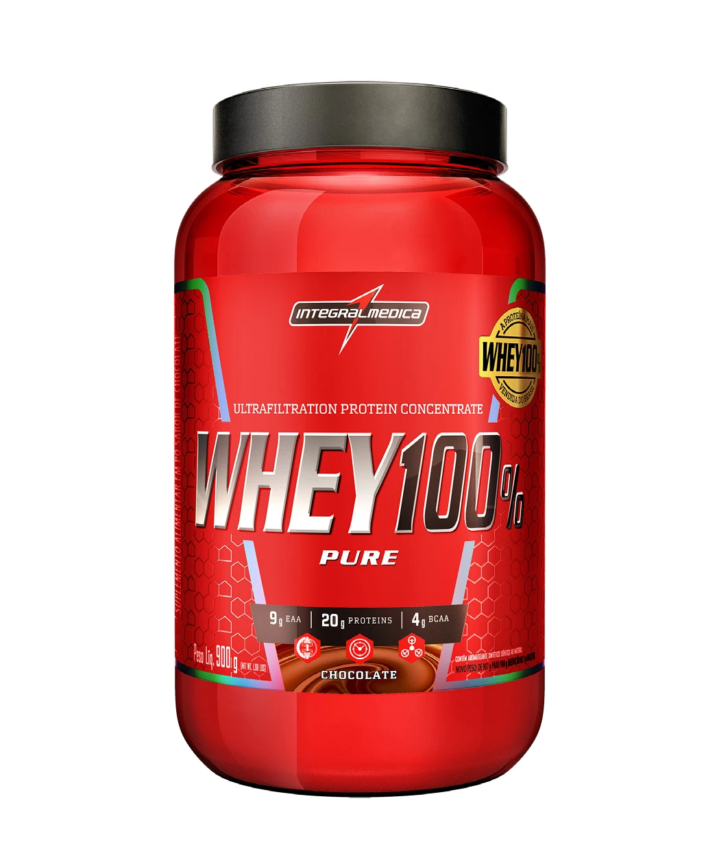Integralmédica IM Whey 100% Pure sabor chocolate, pote de 450 g