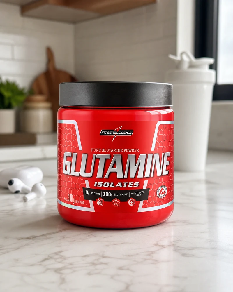 Integralmédica Glutamine Isolates em pó, pote de 300 g