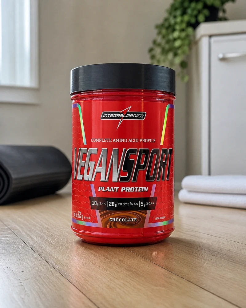 Integralmédica Vegan Sport proteÃna vegetal sabor chocolate, pote de 675 g