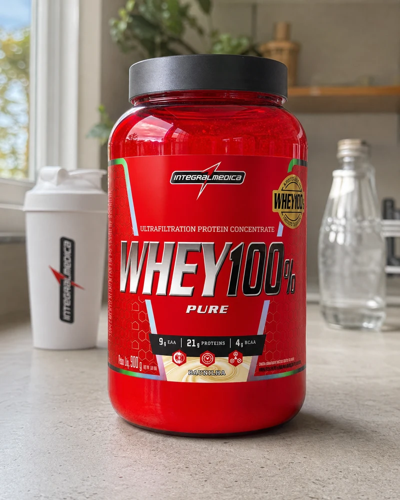 Integralmédica Whey 100% Pure concentrado, pote de 900 g