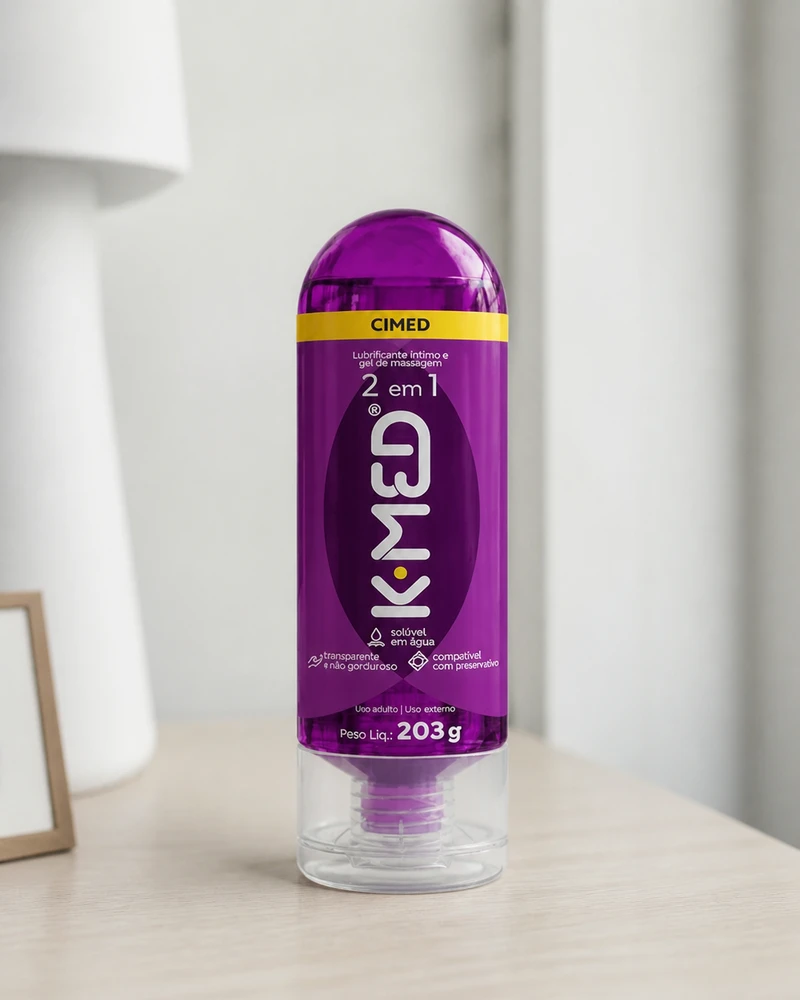 K-Med 2 em 1 gel lubrificante íntimo e gel de massagem, frasco de 203 g