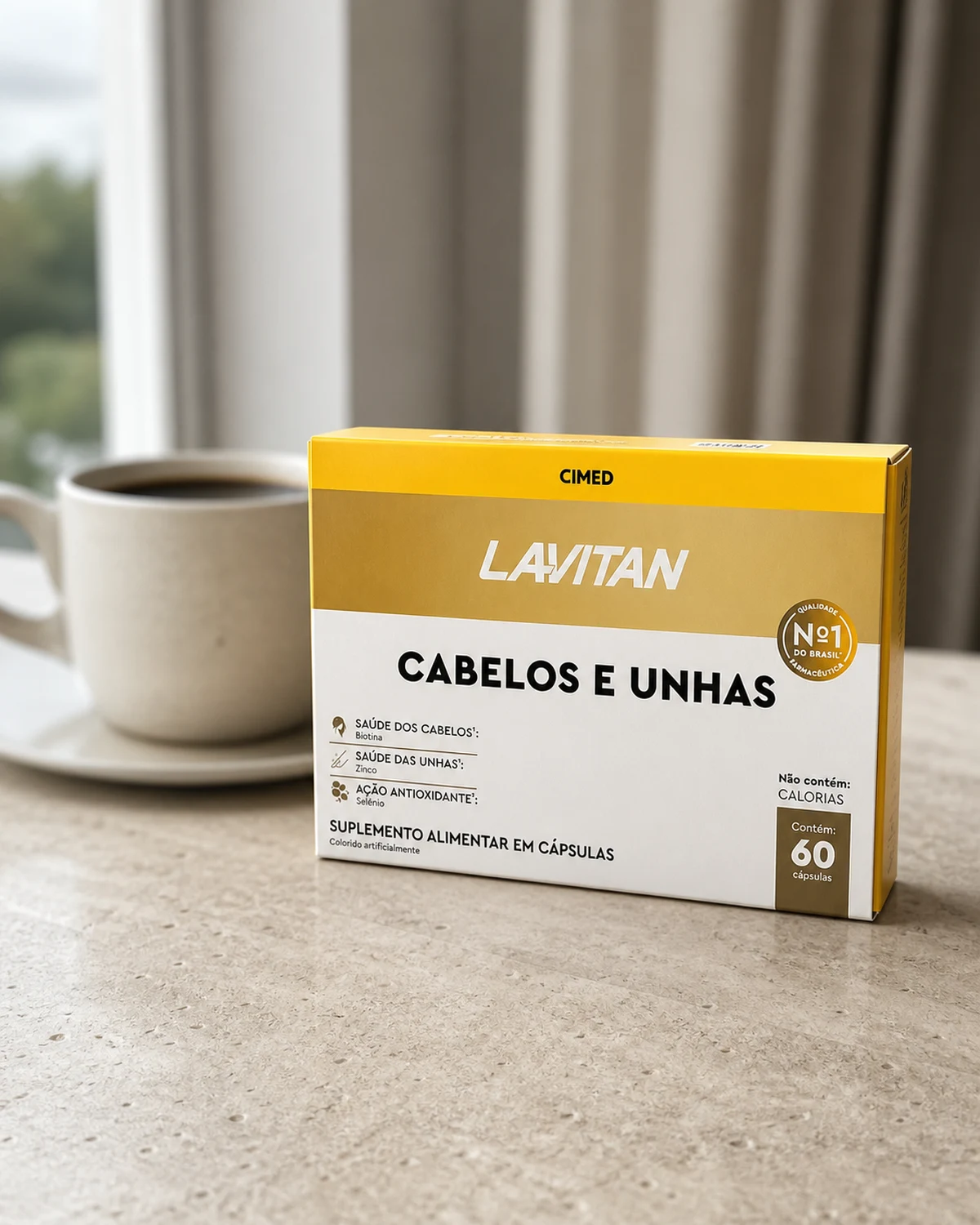 Lavitan Cabelos e Unhas, caixa com 60 cápsulas